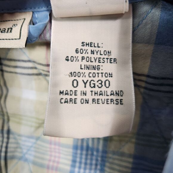 LL Bean Jacket Womens M Quilted Button Down Peasant Cottagecore Chore Wear Plaid - Picture 10 of 12